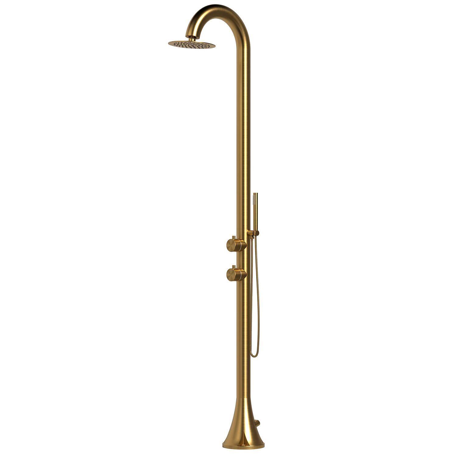 Sined INOX LUNA D ORO - Außendusche mit Handbrause aus Messing - kaltes und warmes Wasser