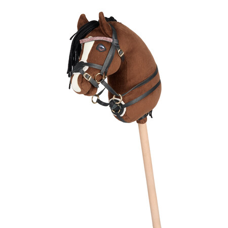 Cheval Roi Charlie med mexicansk trense til kæphest i sort med rosa simili