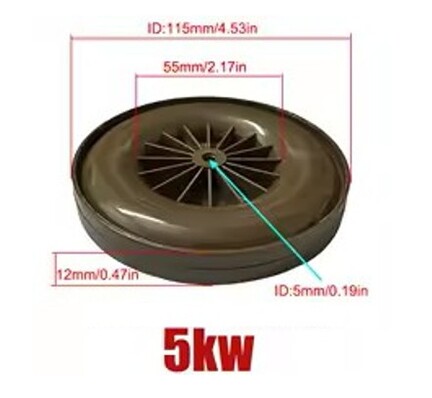 Blæser inderhjul 115 mm til 5kW og 8kW kinafyr