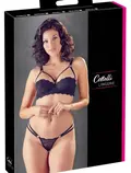 Cottelli Lingerie sort bh og trusse sæt med stropdetaljer – onesize, gaveæske
