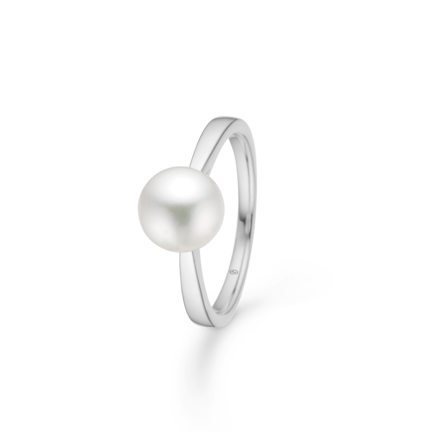 CROWN PEARL ring in 14 karat white gold with pearl | Danish design by Mads Z