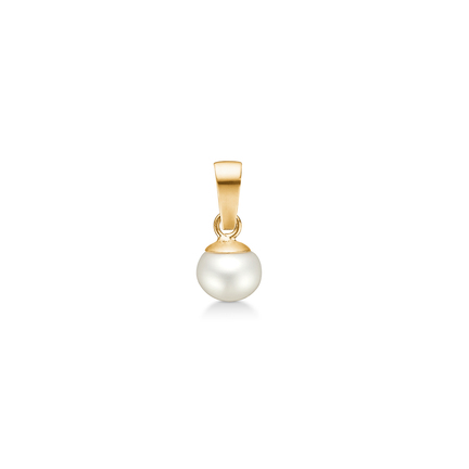14 karat gold pendant with cultured pearl | Danish design by Mads Z