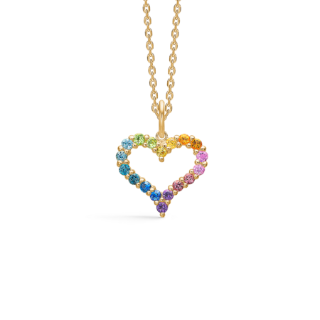 TENDER HEART RAINBOW vedhæng i 14 karat guld | Mads Z